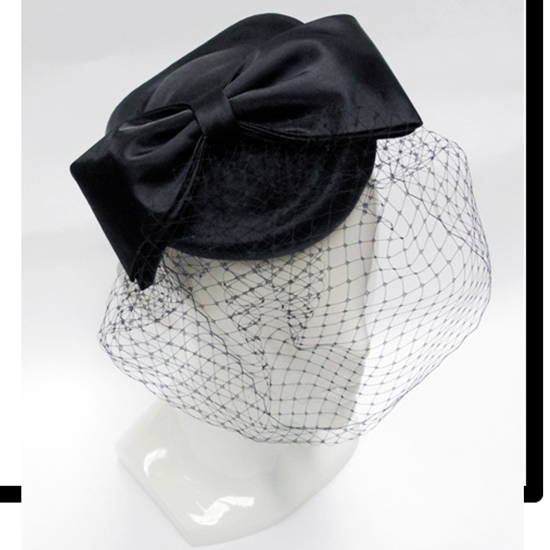 FH2316 - Bow Fascinator with Veil on Head Band by FAB